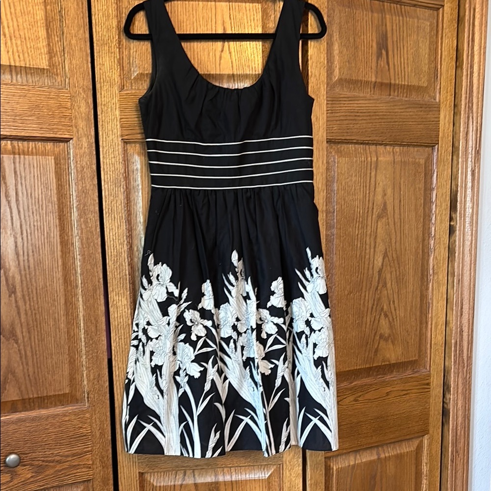 Donna Ricco Black and White A-Line Cocktail Dress